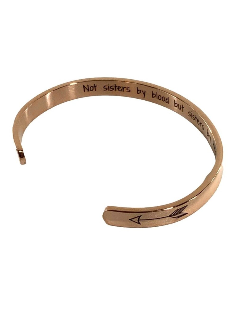 Joycuff Bracelet Rose Gold Tone "Not Sisters By Blood But Sisters By Heart" Insp
